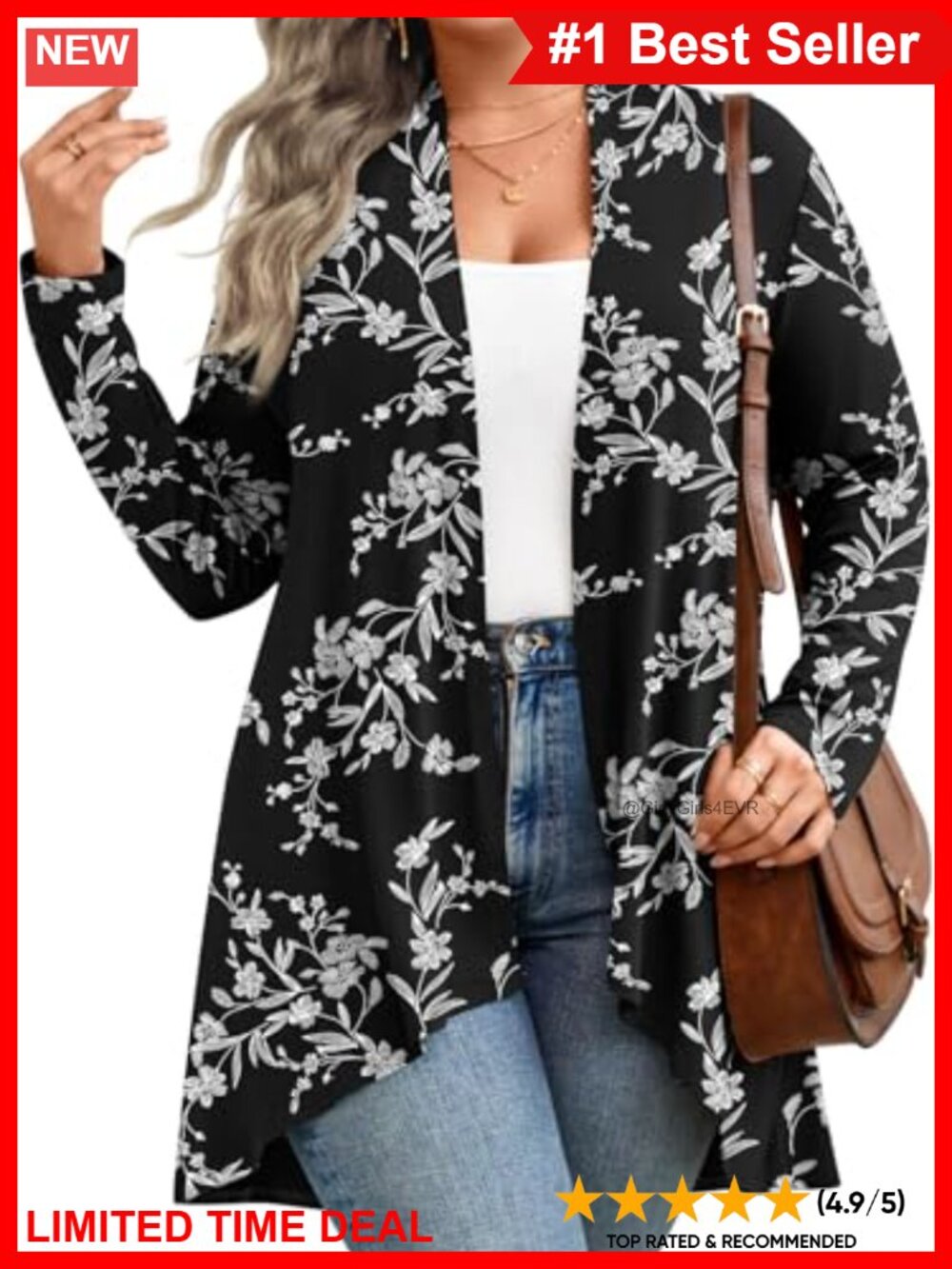 Plus Size Long Open Front Knit Cardigan Lightweight Kimono Sweater